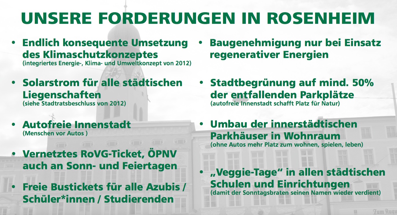 Unsere Forderungen an die Stadt Rosenheim