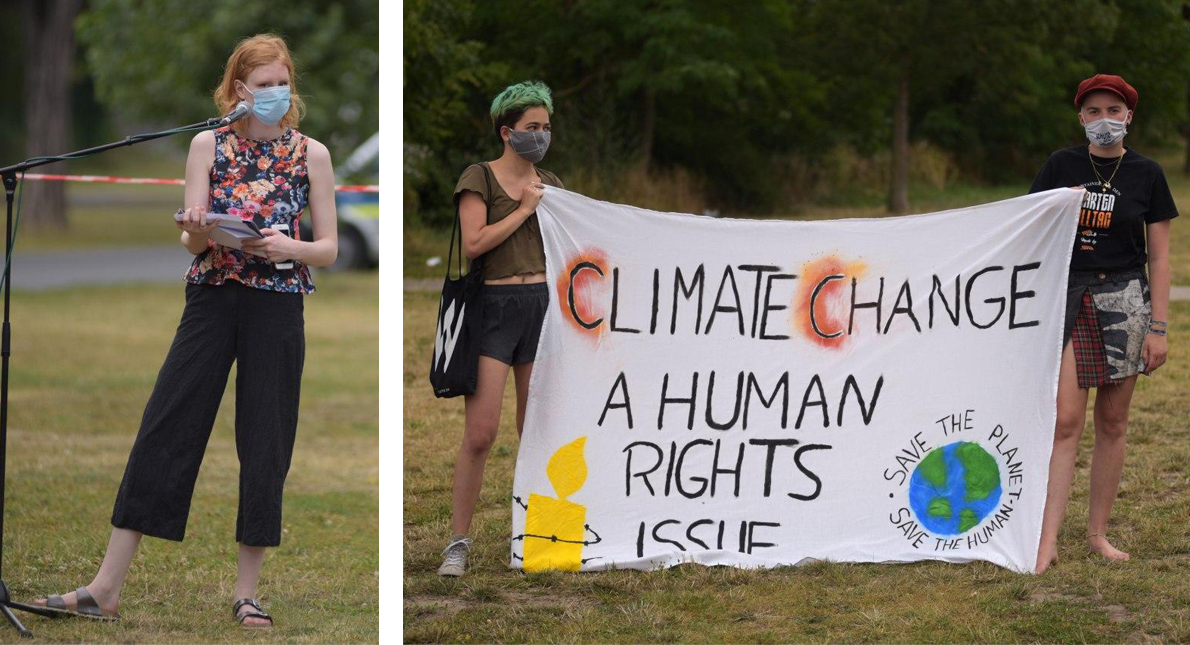 Rednerin - Klimawandel betrifft Menschenrechte
