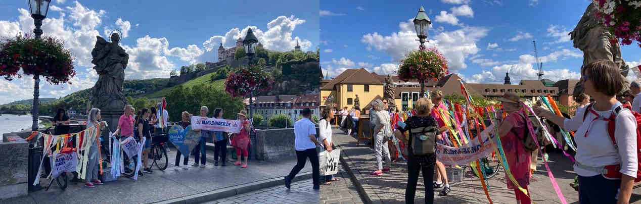 Klimabänderübergabe aus Stuttgart und Nürnberg in Würzburg