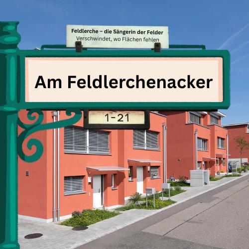 Straßenschild Feldlärchenacker