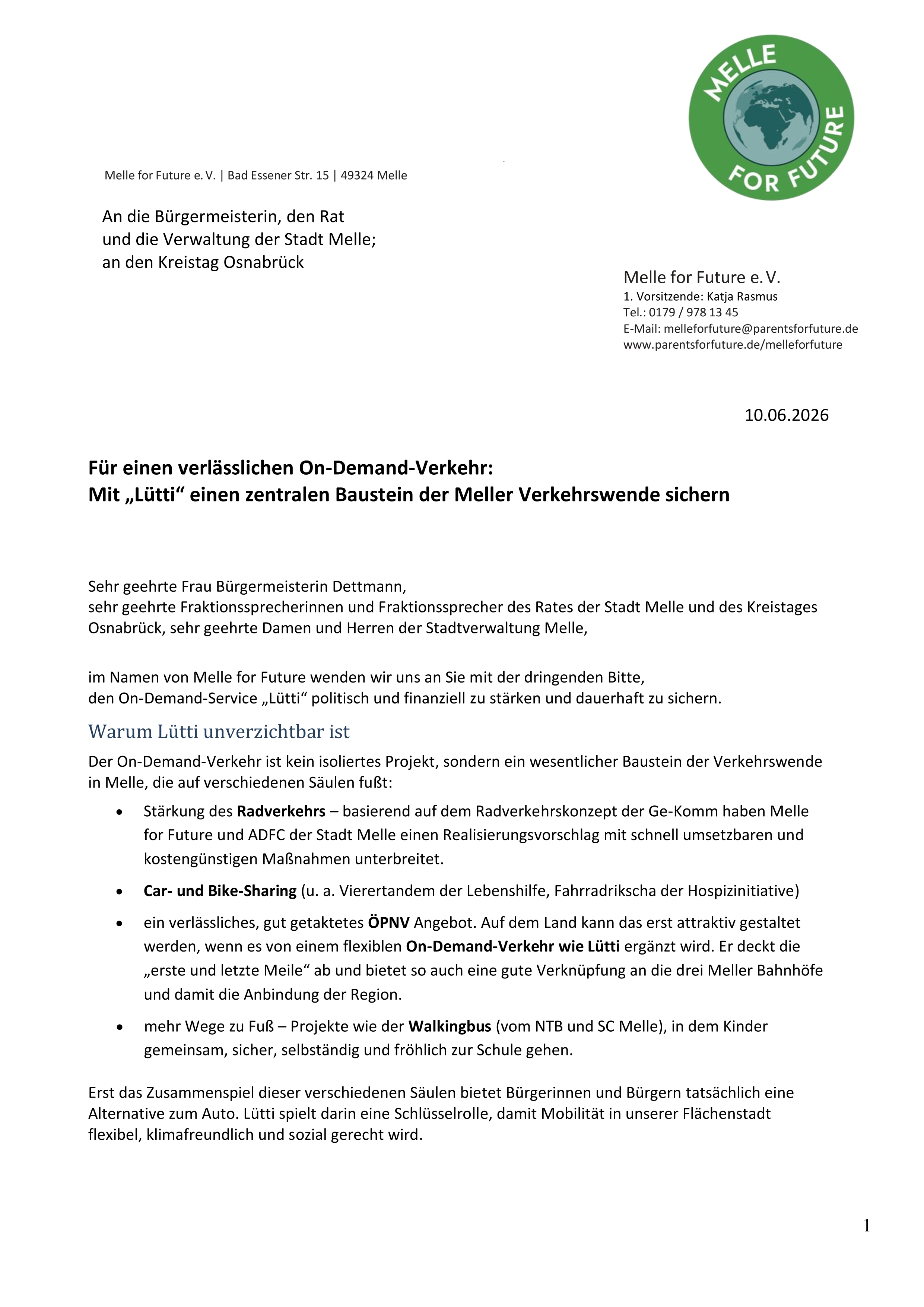 offener Brief zum Erhalt des Lütti