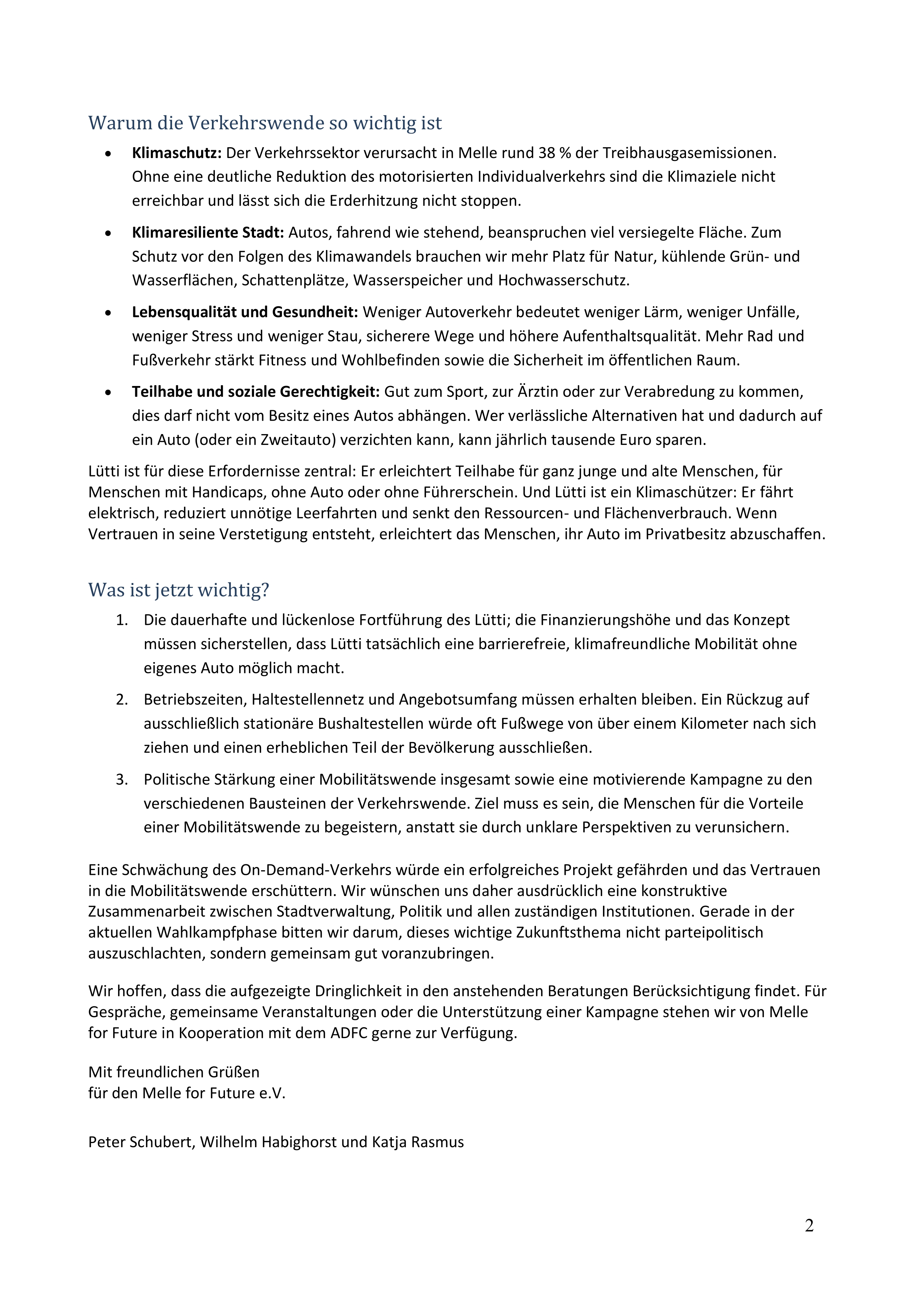 offener Brief zum Erhalt des Lütti, Seite 2