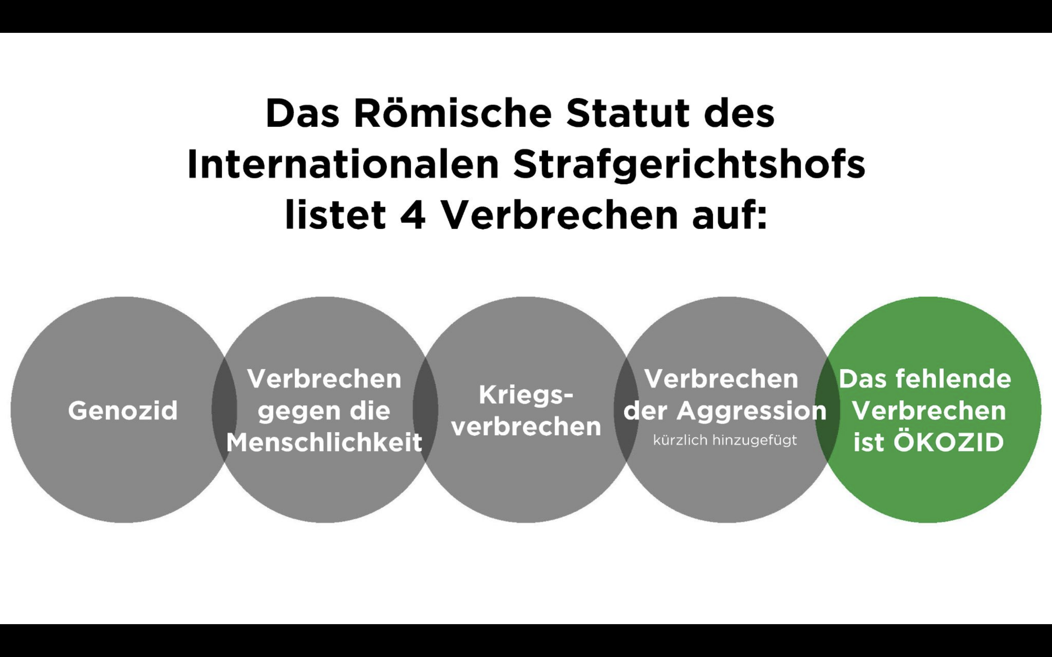 Ökozid als fünfter Straftatbestand in die Rämischen Statuten