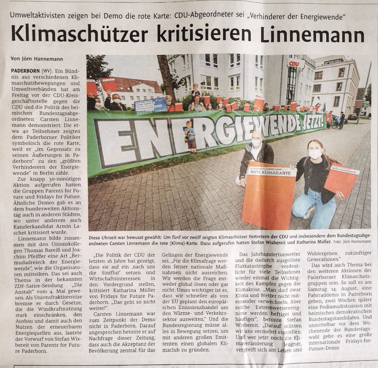 Artikel Demo gegen Linnemann