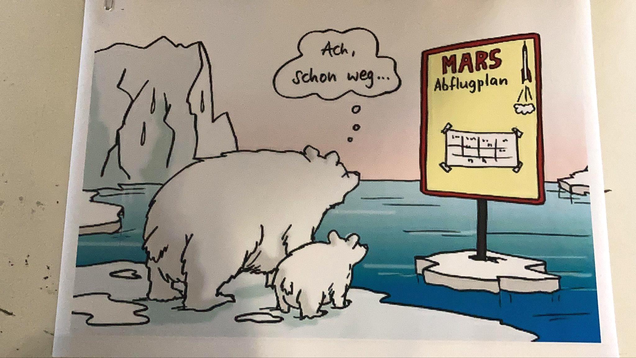 Eisbären vor der Eisenbahn