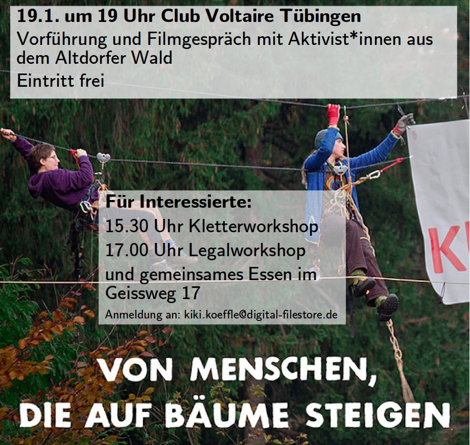 Filmplakat "Von Menschen die auf Bäume klettern2