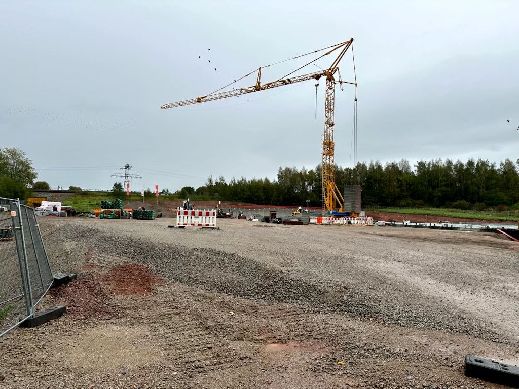 Bild der Baustelle des Holzkraftwerkes
