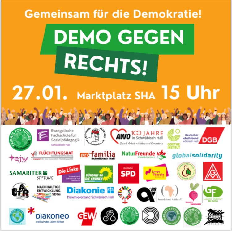 Demo gegen Rechts Sharepic 27.01.2024