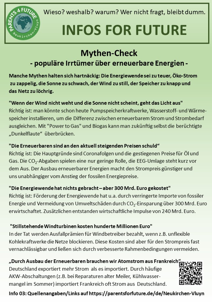 Mythen über erneuerbare Energien