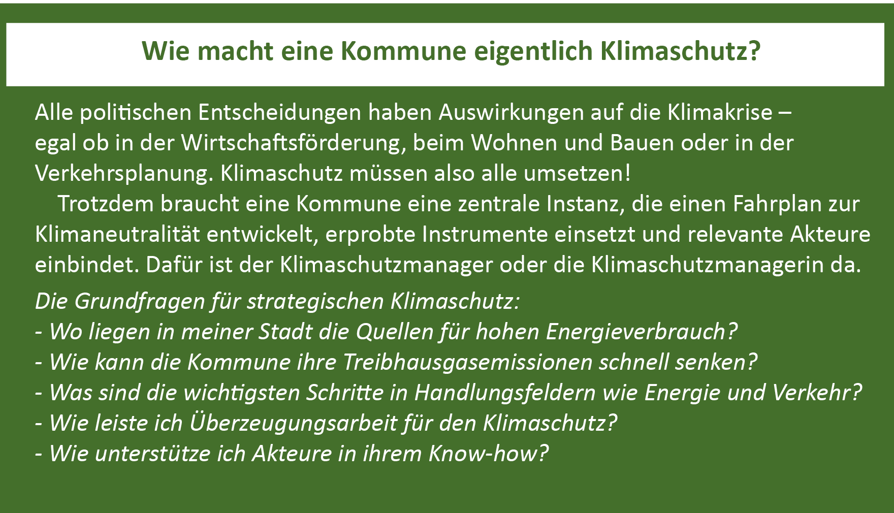 Kommunaler Klimaschutz