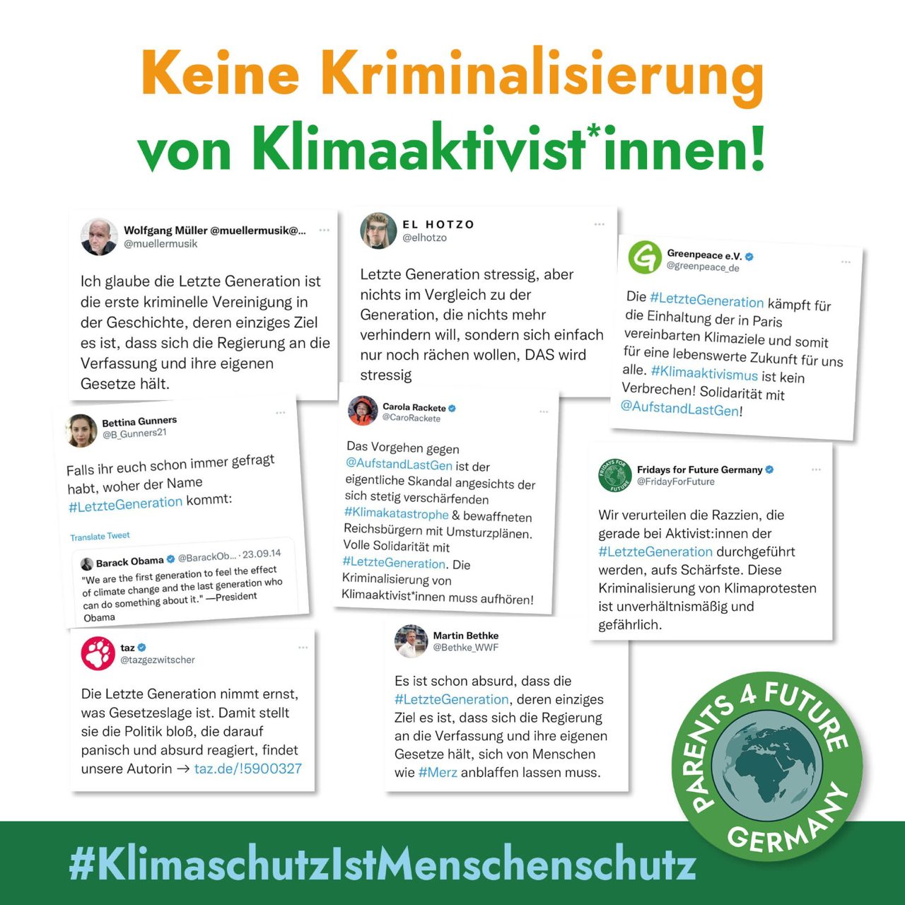 Keine Kriminalisierung von Klimaaktivist*innen