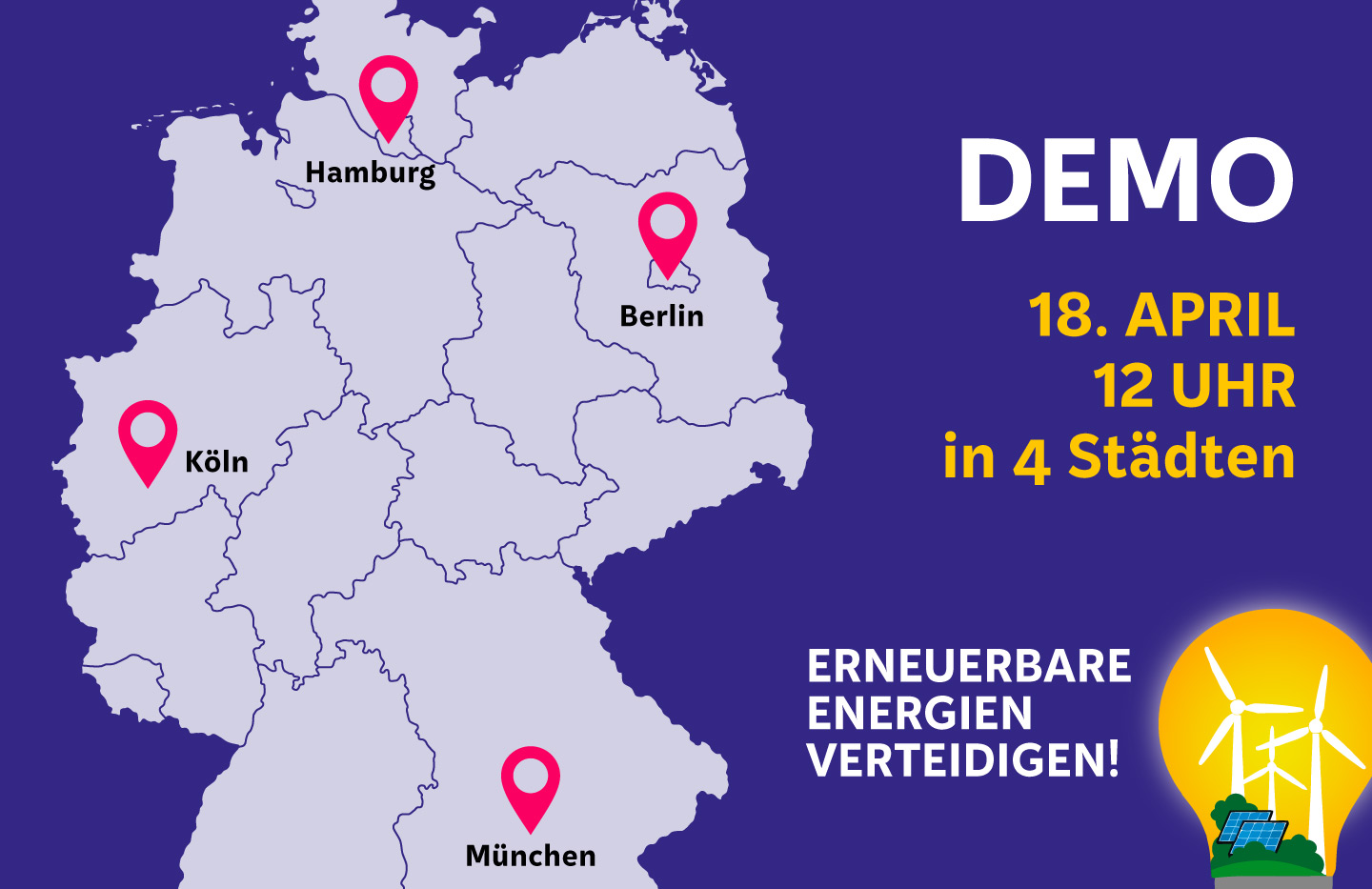 Karte der Energiewendedemos