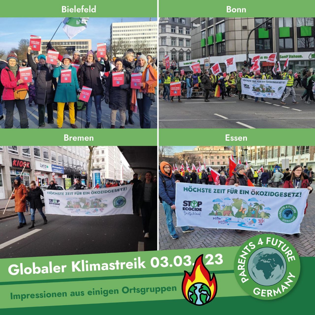 Impressionen vom Klimastreik am 3. März 2023 Kempten, Kiel, Koblenz, Künzelsau