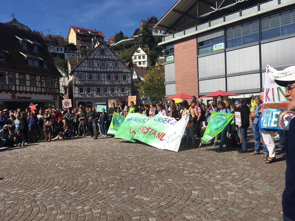 Panoramafoto der Demo am Ledereck