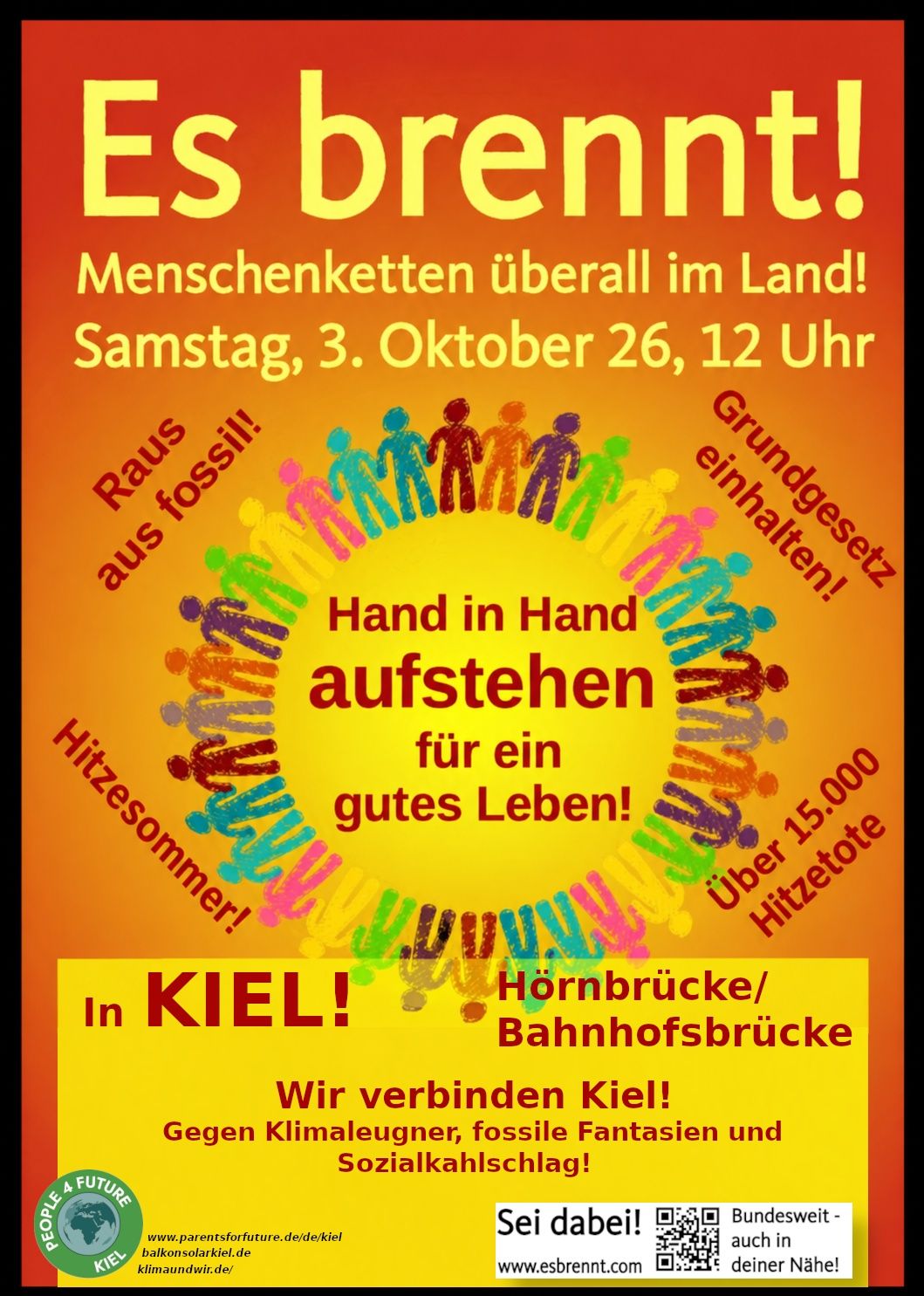 EsBrennt Menschenkette in Kiel