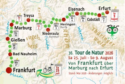 Streckenkarte der Tour de Natur 2026