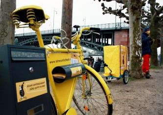 MainzZero Sammelfahrrad und Infoanhänger