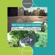 Schulhof vorher - vs. nachher