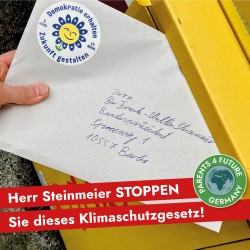 Brief an Bundespräsident Steinmeier wir abgeschickt