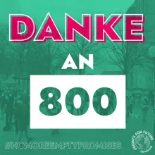 Danke an 800 Demonstrierende